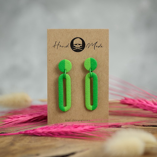 kolczyki z masy plastycznej Kolczyki Emma - zielone