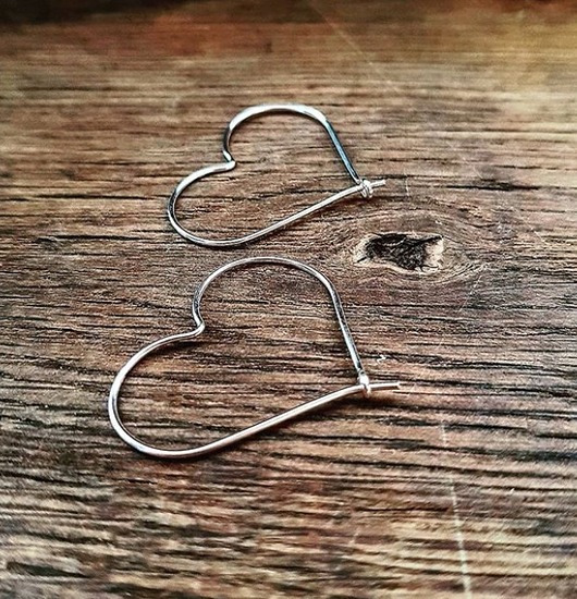 kolczyki srebrne Modne srebrne serca serce