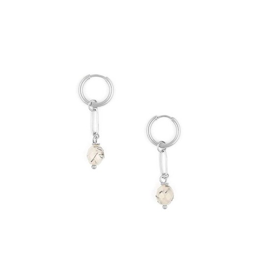 kolczyki - inne Kolczyki z Oliwką Kwarcu Paproci Srebrna stal szlachetna