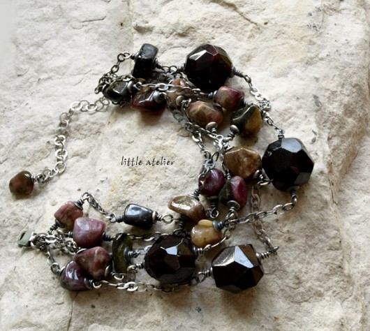 granaty w turmalinach - komplet dla Pani Ewy little atelier