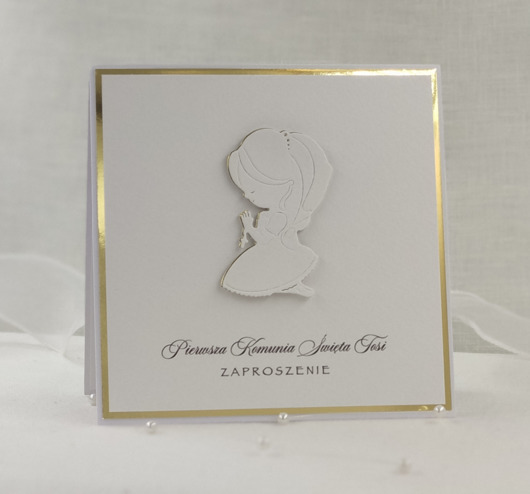 zaproszenia na komunię Zaproszenia na Komunię, Linia Gold, wzór 15