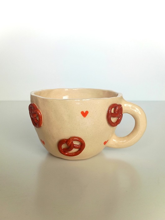 kubki Ceramiczny ręcznie robiony kubek w precelki