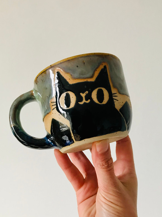 kubki Kubek z uchem Kot