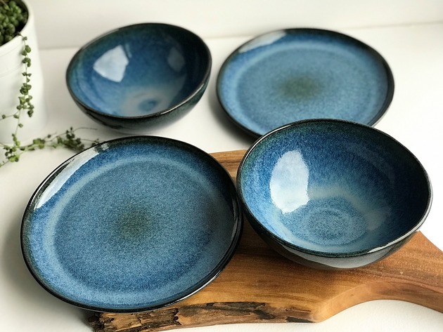 Zestaw ceramiczny talerz plus miska 14 os. Ceramika Tyka
