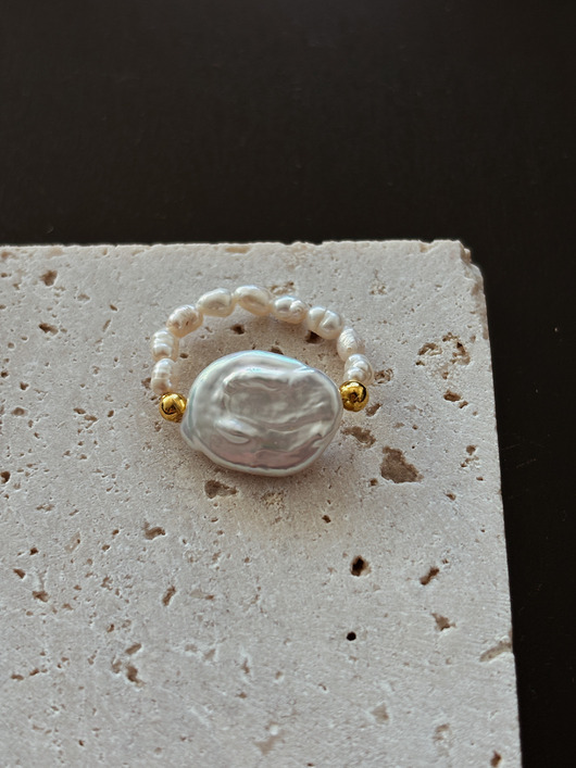 pierścionki elastyczne Pierścionek elastyczny perła