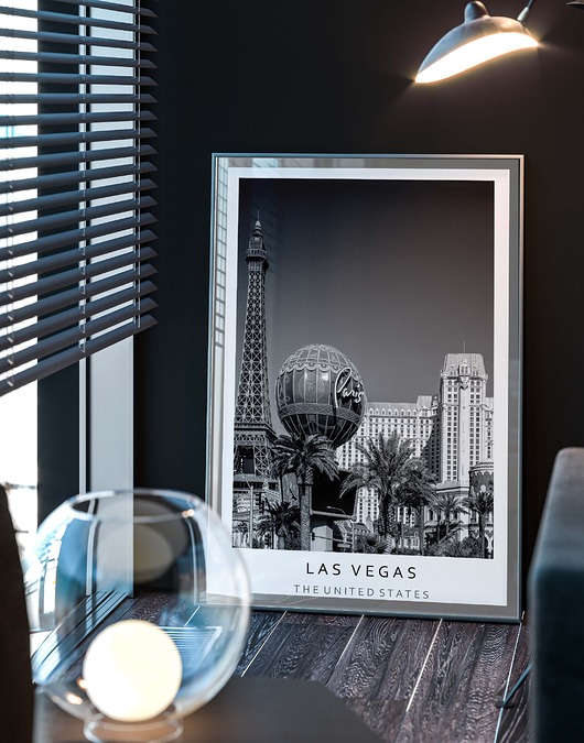 plakaty Plakat  czarno biały - LAS VEGAS