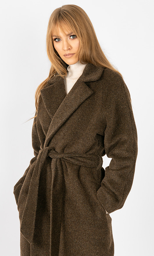 płaszcze damskie Płaszcz wełniany WOOL& KHAKI