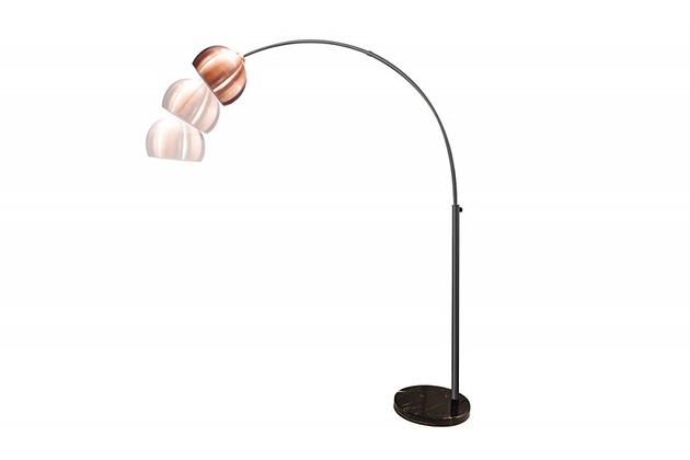 lampy podłogowe Lampa podłogowa loftowa Bow miedź marmur 210cm