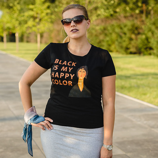 Koszulka (T-shirt) BLACK IS MY HAPPY COLOR Vivalarte