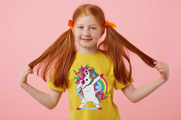 t-shirty dla dziewczynki Koszulka dziecięca z nadrukiem Unicorn dab