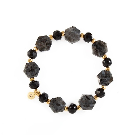 bransoletki z kamieni naturalnych Bransoletka z eleganckim Labradorytem - ochrona i moc - Wersja Pozłacana