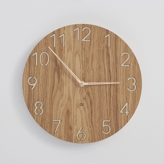 Zegar ścienny z drewna średnica 20 cm Woolights