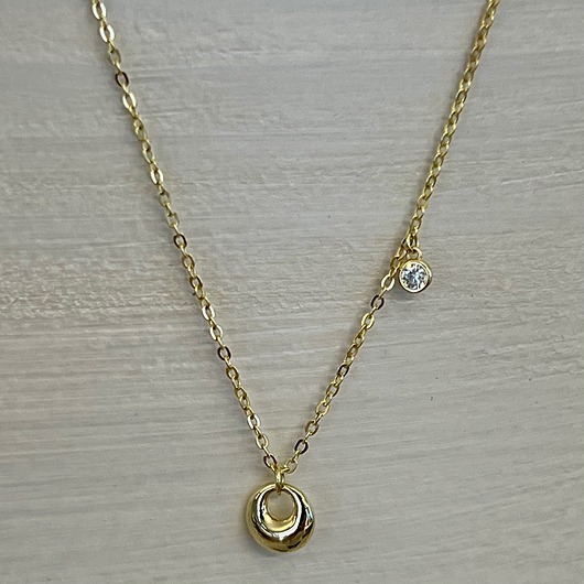 złote naszyjniki Naszyjnik ze srebra pr. 925 pozłacany.Kółko, kółeczko