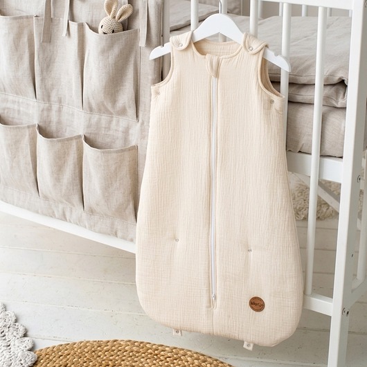 śpiwory i rożki niemowlęce Śpiworek Muślinowy Letni Regulowany 0.5 TOG 0-18 MIEŚ VANILLA od BabyU