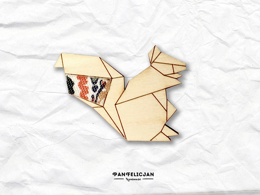 broszka origami - wiewiórka PanFelicjan
