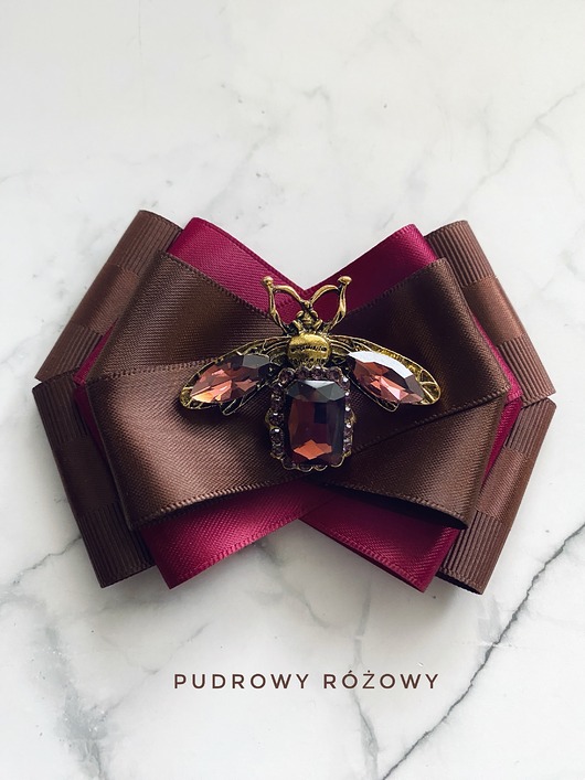 broszki Brosza z cudnym Owadem z kryształków w kolorze wina New Jesień