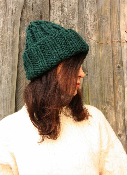 czapki damskie Czapka beanie leśna zieleń
