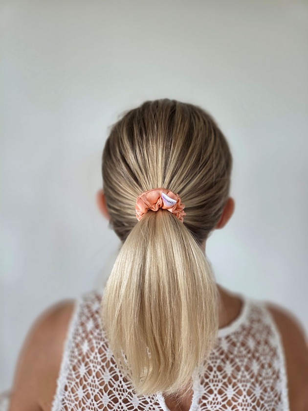 gumki do włosów Gumka jedwabna, scrunchie, frotka light salmon MINI