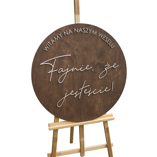 dodatki ślubne Tablica powitalna "Fajnie, że jesteście" koło 70 cm