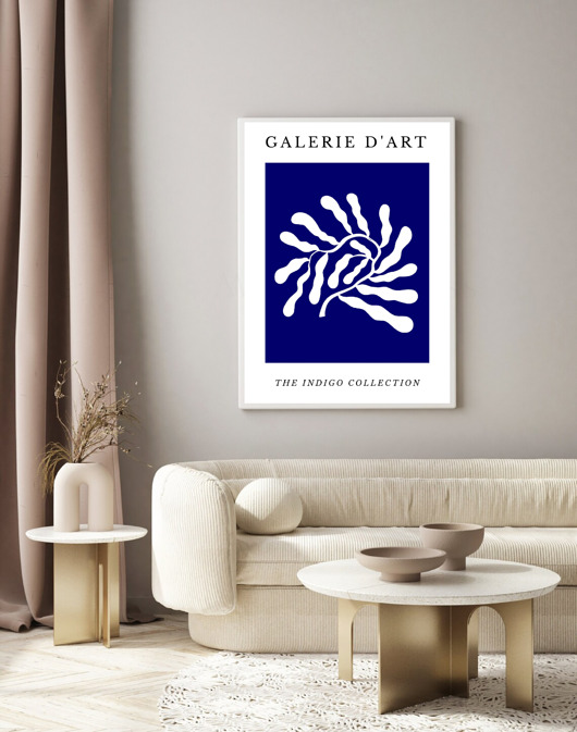 grafiki i ilustracje PLAKAT indygo , abstrakcja, matisse, granatowy