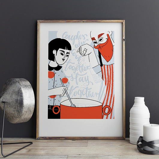 Couple print A3,A2 Basia Pospischil