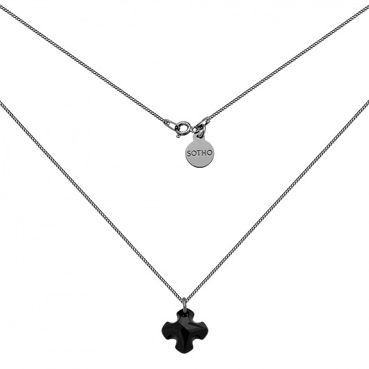 Męski naszyjnik pancerka z krzyżem kryształ Swarovski SOTHO