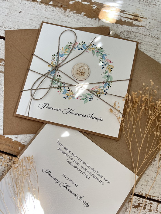 kartki na komunię Oryginalna pamiątka kartka komunijna - Pierwsza Komunia Święta