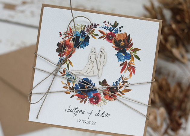 kartki scrapbooking Stylowa kartka ślubna z kopertą