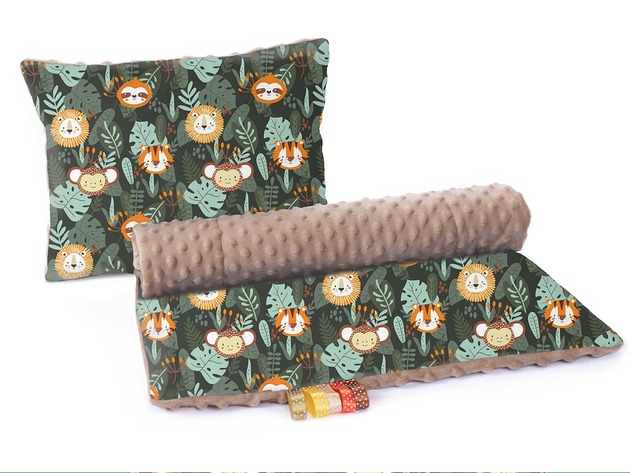 kocyki, kołderki, pościel dla dzieci Komplet Kocyk Minky 75x100cm z poduszką  n009