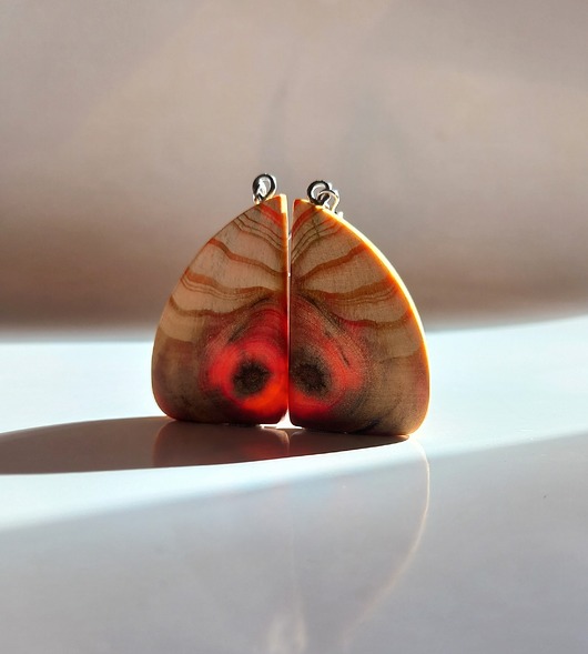 kolczyki drewniane Drewniane kolczyki wiszące