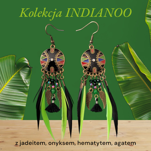 kolczyki z piórami Kolczyki nr 6 kolekcja INDIANOO