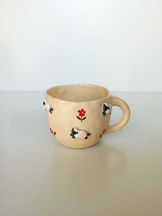filiżanki Ceramiczna ręcznie robiona filizanka w owieczki