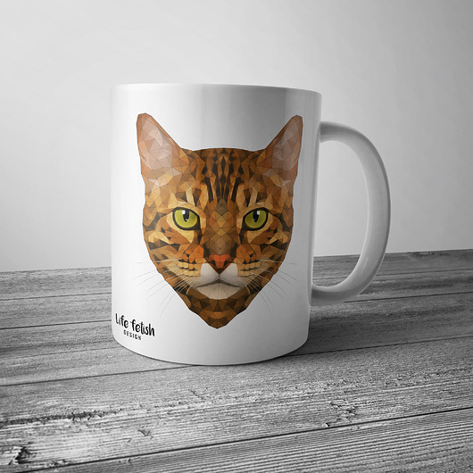 kubki Kubek z kotem bengalskim
