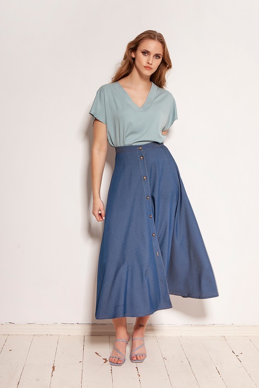 Spódnica na guziki - SP131 jeans Lanti