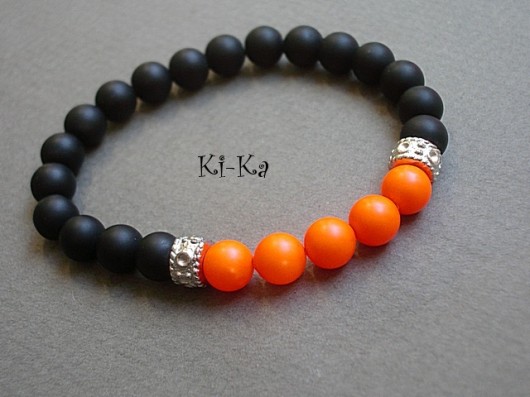 Black and orange 2  - bransoletka KiKa pracownia
