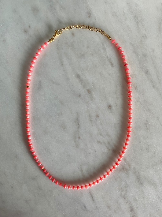 korale Różowy naszyjnik z koralu
