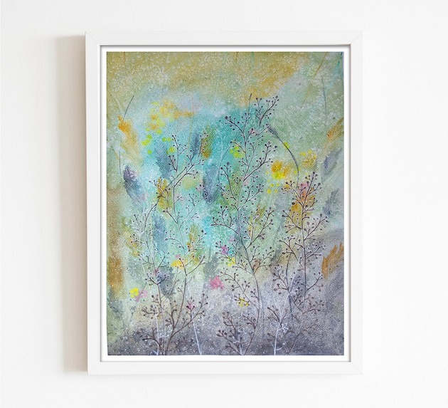 obrazy Oryginalna akwarela. Łączka 40x50cm