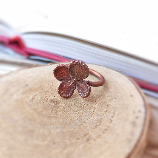 pierścionki - różne Hortensja pierścionek miedziany r. 11