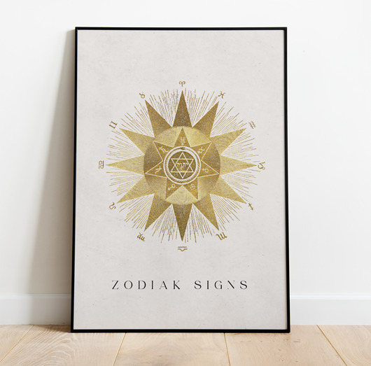 plakaty Plakat Vintage Retro Starts ZODIAK SIGNS