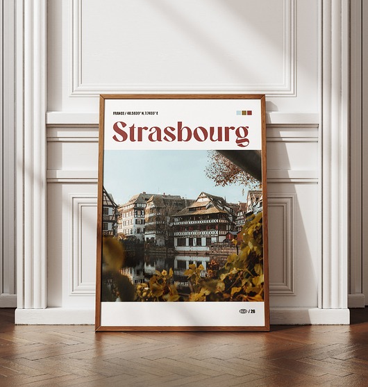 plakaty Minimalistyczny plakat Strasburg Francja