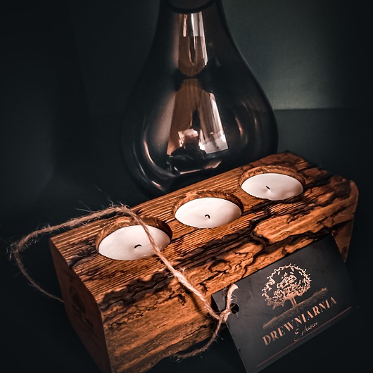 świeczniki i świece Karkonoskie Pioruny - drewniany świecznik (tealight) Lichtenberg Fractal