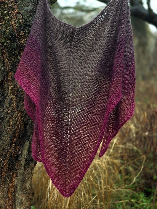 szale damskie Burgund w chmurach / puchata