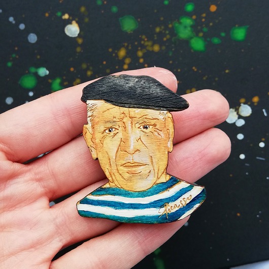 broszki Picasso malowany
