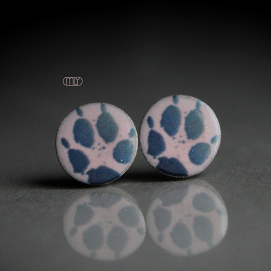 kolczyki ceramiczne Łapa 9mm/stal chirurgiczna/