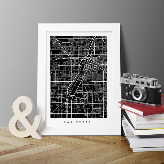 PLAKAT LAS VEGAS - A3 - MAPA NA PREZENT PLAKATY GEOMETRYCZNE