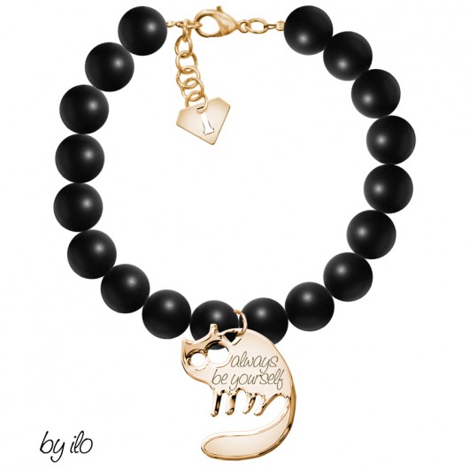 Bransoletka Royal - Onyks z zawieszką grawer by ilo