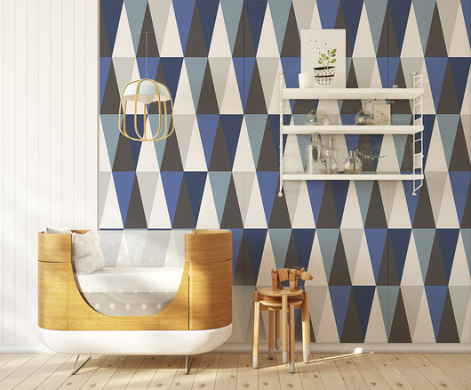 Tapeta dziecięca Hexagons Long Blue Humpty Dumpty Room Decoration