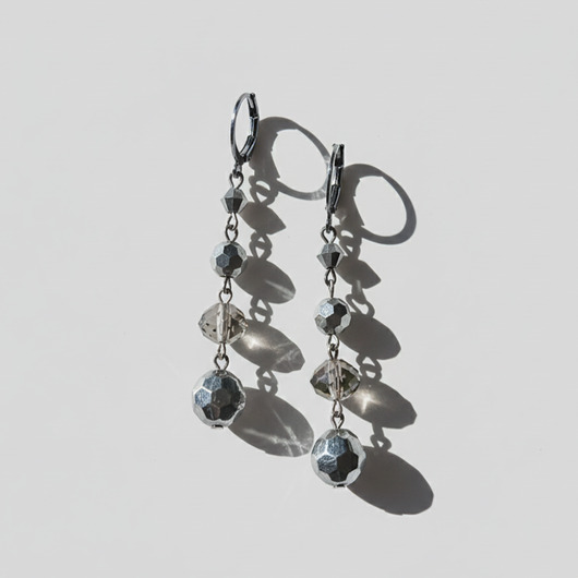 kolczyki szklane Długie kolczyki z kryształków