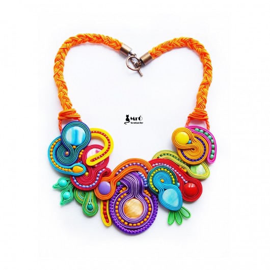 Zjawiskowy i megakolorowy naszyjnik Mró Soutache