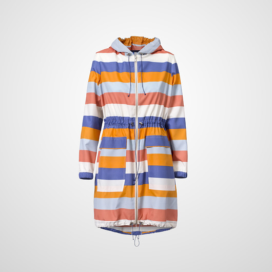 płaszcze damskie PARKA w kolorowe pasy